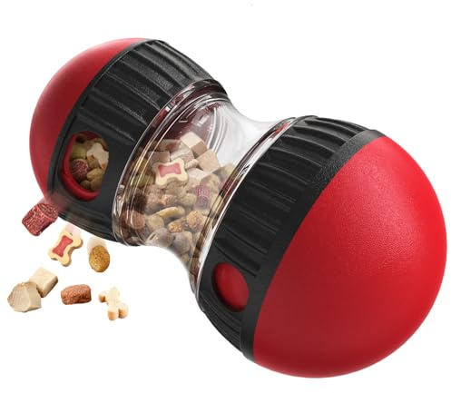 Somifa Dog Toy - Intelligent Food Ball for Dogs of and Ages - Gastrointestinal Care - Slow Feeding - Bring Interactive Fun! (Rot)