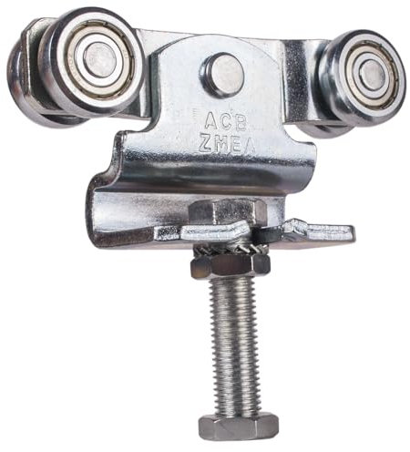 ATTAS Double appareil à roulettes type 0 réglable en hauteur pour rails en acier, porte coulissante, porte de grange, roulettes profil type 0, roulettes pour ferrure de porte coulissante | Chariot MEA