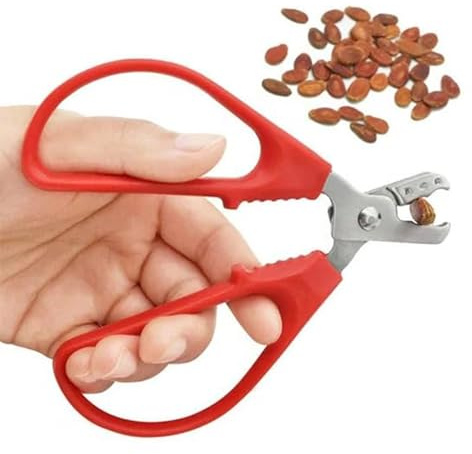 Rote Schälzange für Nussknacker, Samen, Pistazienschäler, Schälzange, Nussknacker, Artefakt, Edelstahl, praktische Hartschalenkoffer, Spezialwerkzeuge und Gadgets