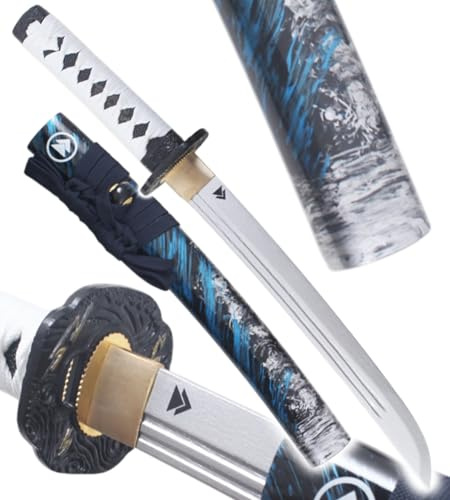 Ghost of Tsushima Tanto en Bois Couteau Jin Sakai Epee Replique Sabre Cosplay Deluxe Edition + Presentoir en Bois Inclus