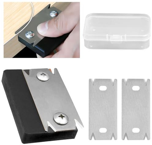 NIYATA Tagliabordi, affettatrice per bordi, tagliabordi, tagliabordi manuale per la lavorazione del legno, tagliabordi manuale con 2 lame di ricambio, tagliaspigoli (nero)