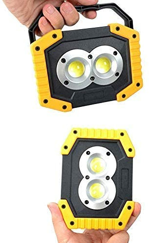 MQDLJSE Foco LED Recargable, Paquete de 2 Luces LED de 30 W para Exteriores, portátiles, para Trabajo, Acampada, con batería USB, Resistente al Agua, para Exteriores, Acampada, Viajes, PES
