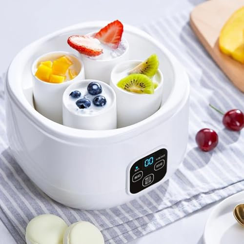 Máquina Automática Para Hacer Yogur De 1 Litro, Fermentador Automático, Con Control De Temperatura Y Tiempo Ajustables, Revestimiento De Acero Inoxidable, Pantalla LED Para El Hogar Y La Cafetería