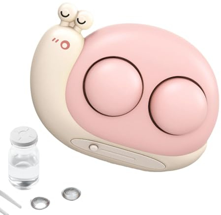 Limpiador de lentes de contacto ultrasónico 2 en 1 - Caja de almacenamiento portátil y limpieza de alta frecuencia | para lentes de contacto y compactas, ideal para el hogar y viagg