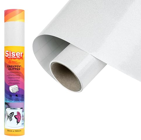 Siser EasyPSV Glitter Stardust permanent glittrande vinylklistermärke, 150 x 30 cm, för att anpassa föremål, perfekt för inomhus- och utomhusbruk