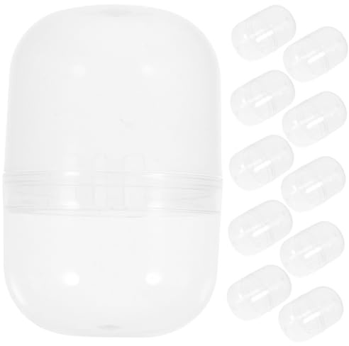 Holibanna 50 Stück Leere Befüllbare Plastikkugeln aus Kunststoff zum Verpacken und Aufbewahren für Hochzeits und Geburtstagsfeiern in Weißer Kugelform