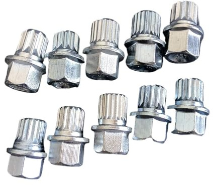 Tuercas Rueda,Tuercas Ruedas Coche Adaptador de llave de tuerca de seguridad for perno de rueda antirrobo de 5 piezas #000-#009 apto for Bora Golf Jetta Passat apto for Audi A4 A6 A8 TT Q7 Q5(007 19 t