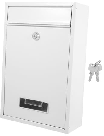 Angoily Compartiment Pour Boîte Aux Lettres Avec Serrure Et Clé Boîte De Dépôt Blanc Résistante Aux Éclaboussures Pour Extérieur Verrouillable Pour Suggestions Et Dons De Courrier