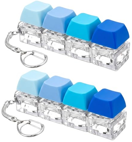 4-Key Mechanical Switch Keyboard Fidget Toy,2 Pack Stress Relief Keycaps | Two-piece pocket buttons; satisfying tactile clicks; effective concentration enhancer for anxious adults kids