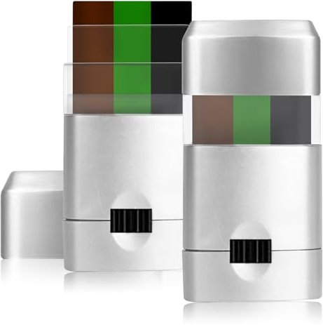 2Pcs Army Face Paint, Camo Face Paint, 3 Color Face Paint Sticks, Non-Toxic Waterproof & Sweat-Resistant for Hunting, Military Training, Halloween Decor, Fancy Dress and Outdoor Activities