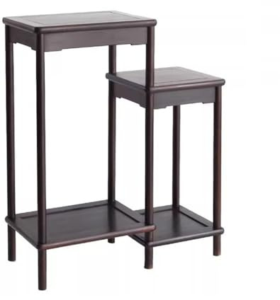 DTACBNEUZ Plant Stand Indoor Living Room Chinese Flower Rack, Redwood High Low Combination Bonsai Base
