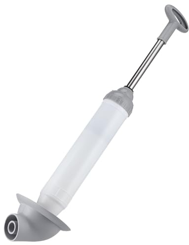 COLLBATH Sturalavandini WC ad Aria Compressa Alta Pressione con Asta in Acciaio Resistente Ventosa per Sbloccare Scarichi Bagno e Cucina Facile da Usare e Versatile per Lavandini Vasche e