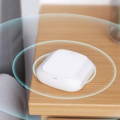 URPIZY Smart Life Zigbee Funk Schalter mit Zwei-Tasten Steuerung aus langlebigem ABS, Kompatibel mit Smart Home Systemen, Weiß, 5x5x3 cm, Licht- und Gerätebedi
