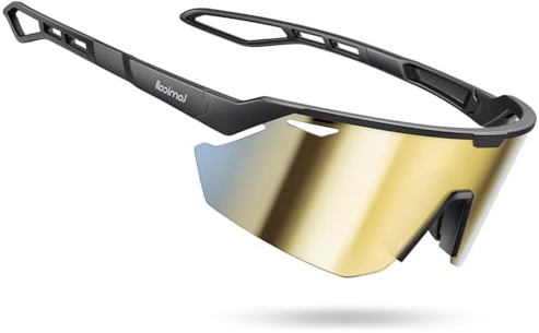 Lamicall Fahrradbrille Herren, Schnelle Brille Damen - [24g TR-90 Ultra Leicht] Polarisierte Sportbrille Laufbrille mit Verstellbaren Nasenpad, UV400 Sonnenbrille Sport für Fahrrad, Rennrad, Laufen
