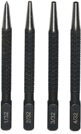 4Pcs Centre Punch Set, Nail Punch Set - Portable Positioning for Drilling and Marking 1/32