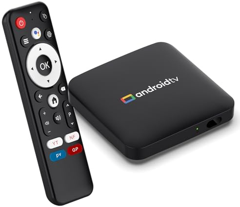 LEFFOT Android 14 TV Box, S905L3 4K Ultra HD Android TV Streaming Box, 2GB RAM 16GB ROM, Smart TV-Box con Control de Voz, 2.4G y 5G WiFi 4, BT 4.0, HDR10, Amlogic S905L3 Quad-Core Cortex-A53 CPU