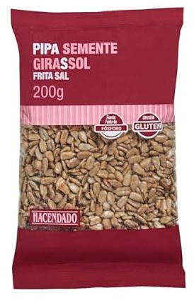 Hacendado Graines de Tournesol Frites Décortiquées, Naturel, Sans Conservateurs, 200g, Lot de 6