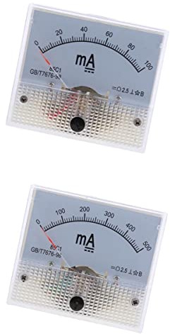 2 Amperometri Analogici, Pannello di Misurazione della Corrente, Milliamperometro, 0-100 MA, 0-500 MA
