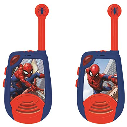 Lexibook, Spider-Man, Walkie-Talkie Digitale per Bambini, Raggio di Trasmissione 2 km, Funzione Luce Morse, Clip da Cintura per Il Trasporto, Funzionamento a Batteria, Blu/Rosso, TW25SP
