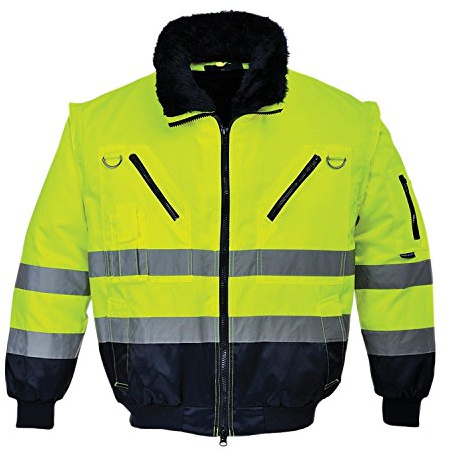 Portwest Blouson pilote 3 en 1 haute visibilité, Couleur: Jaune/Marine, Taille: 5XL, PJ50YNR5XL