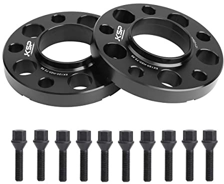 KSP Hubcentric Wheel Spacers 5x120mm, 20mm Thread Pitch M12x1.5 Hub Bore 72.56mm Forged Spacers for E82, E88 E36 E30 E90, E91, E92, E93 E28, E34 E23, E32, W38 E31, 2 Years Support (5 Lug)