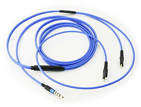 Cable de repuesto compatible con Sennheiser HD25, HD25-1, HD25-1 II, HD25-13, HD25-C, auriculares Amperior, control de volumen remoto y micrófono para compatible con Samsung Galaxy Sony Huawei Android