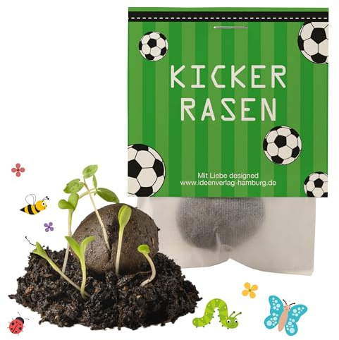 10x Fußball Samenbomben als Fußball Mitgebsel Kindergeburtstag 4 bis 10 Jahre - Fussball Mitgebsel Jungen - Blumensamen Mitbringsel Kindergeburtstag Gastgeschenke & kleine Geschenke für Kinder