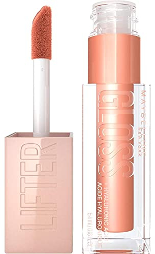Maybelline New York Lifter Gloss, Plumping & Hydrating Lip Gloss with Hyaluronic Acid, 5.4 ml, Shade: 007, Amber