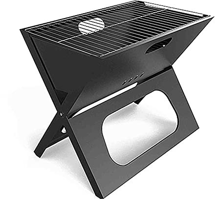 MYAOU Grill, Holzkohlegrill im Freien, Tischgrill mit Ständer, faltbar und tragbar, geeignet für 2-6 Personen