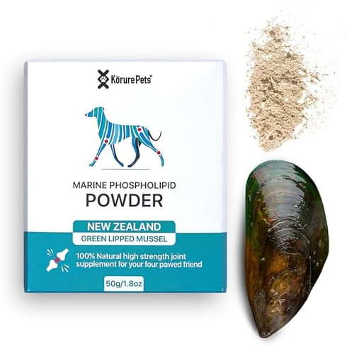 Dog Hip and Joint Care, Green Lipped Mussel Health Powder, Hip and Joint Supplement Dogs, Natural Glucosamine for Dogs, Omega-3 Rich Dog joint supplement Cartilage Repair and Flexibility 1.8oz