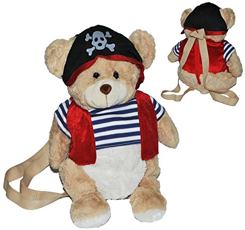 alles-meine.de GmbH 2 in 1: Rucksack & Kuscheltier - Teddy als Pirat - Plüsch Kinderrucksack/Plüschtier - Tier Tiere Kinder - Kindergartenrucksack Kindertasche - Jungen Pirat /..