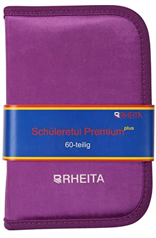 Rheita 409-01VT 60-teiliges Schüleretui, violett, abwaschbares Material