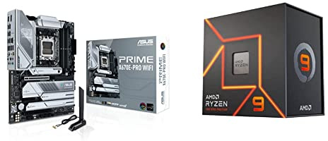 ASUS PRIME X670E-PRO WIFI, an AMD X670E Ryzen AM5 ATX motherboard with PCIe 5.0, four M.2 slots + AMD Ryzen 9 7900X Retail - (AM5/12 Core/4.7GHz/76MB/170W/Radeon)