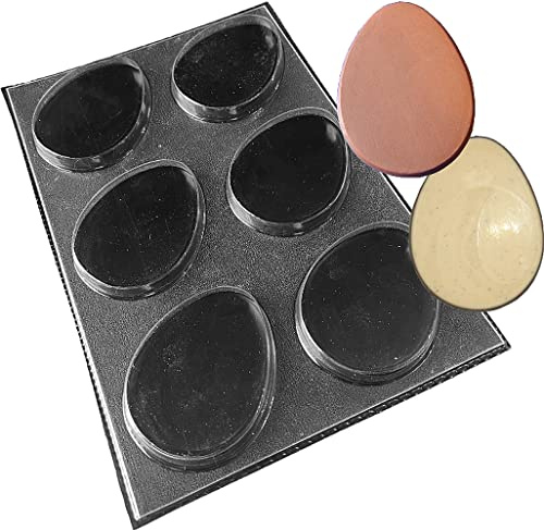 Small Plain Easter Egg Shaped Chocolate Plaque/Bar Mould 6 Cavities
