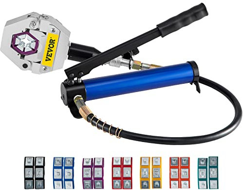 YyDDs Kit de crimpadora de Manguera de A/C hidráulica Dividida Juego de crimpadora Accesorios de Manguera con Bomba de Aluminio Negro