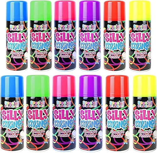 Multicolor Silly String Party Spray for Occasions Birthday Parties Wedding Festival Children Crazy Fun in Carnivals & Events Celebration Can Indoor & Outdoor Kids Enjoy Streamer Cans 200ml