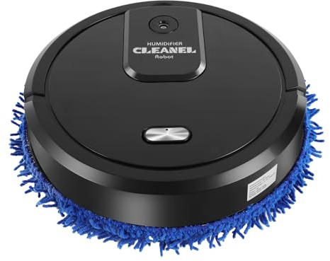 SuhoFutus Balai Laveur Électrique et Robot Serpillière sans Fil avec Pulvérisation, Rechargeable USB, 60mn Autonomie, Nettoyage Humide/Sec pour Sols Durs, Carrelage et Poils d'animaux