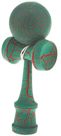 Mealoodiousmusea Wooden Crack Paint Kendama Toy Kids Ball Games Green & Red, Green Red