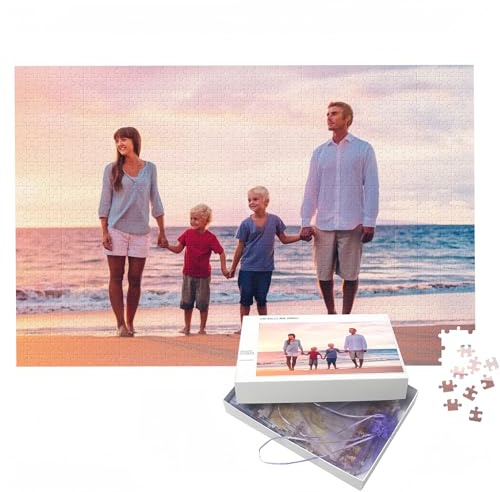 Bbflyper Puzzle Personalisiertes 300 520 1000 Teile,Individuelle Puzzle mit Foto Bild,Hölzern Puzzle Selbst Gestalten,Horizontal-520 Teile