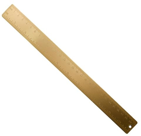 1 Stücke 30 cm Messing Lineal, Goldener Retro Metall Lineal Messlineal mit Doppel Skala, Vintage Lesezeichen, Student Supplies Zeichenwerkzeug