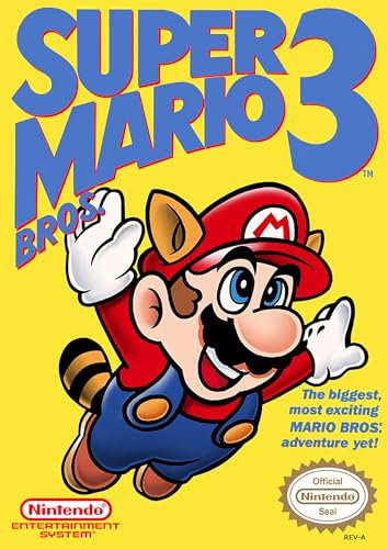 Genérico Póster Lámina Portada Super Mario Bros 3 Nintendo NES. Tamaño A4 (210 x 297 mm). Ideal Para enmarcar o colocar directamente en la pared. Papel fotográfico premium Glossy de 255gr/m2
