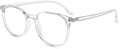 Firmoo Lesebrille mit Sehstärke 0.5 für Damen Herren, Blaulicht Computer Lesebrille für Bildschirme, Blendfreie Lesehilfe TR90 Transparent | Extra Leicht Entspiegelt Anti-Glanz Computerbrille mit Stärke für PC/Handy/Fernseher,Klar