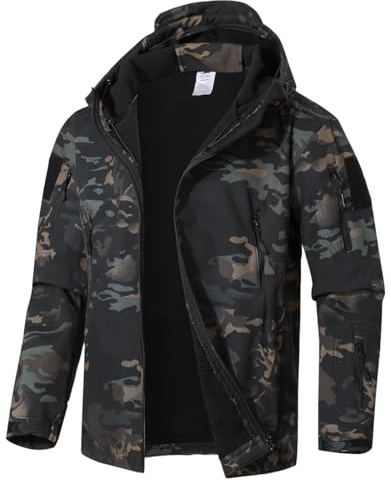 WINKEEY Veste Homme Coupe Vent Blousons Homme Camouflage Veste Manteau Homme Automne Hiver imperméable Veste de Pluie(M,Vert1)