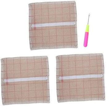 JKPPARV LoveinDIY 3-Packs Polyester Pillowcase Cushion Cover Blank for Latch Hook Cushion Making 17 x 17 inch