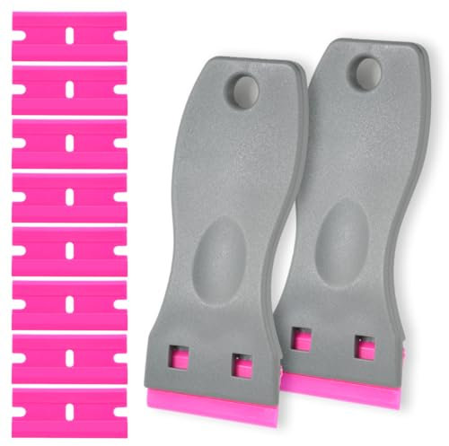 Rascador de hoja de afeitar de plástico, removedor de adhesivo para coche, ventana, vidrio, suelo, herramienta de extracción para papel pintado, masilla, calafateo, vinilo, calcomanías, etiquetas,