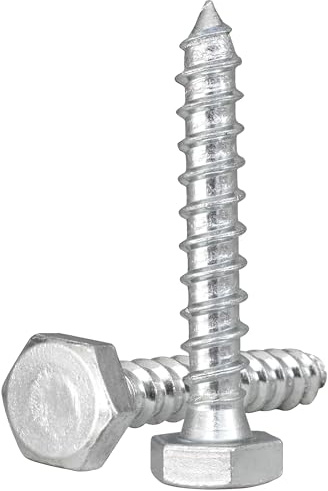 M10 10mm Coach Screws Length: 100mm (Pack of: 2) HEX Hexagon Head Lag Bolts Wood Screws Steel Zinc Plated DIN 571