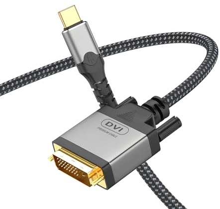 baolongking USB C to DVI Nylon Braided Cable, 4K30Hz, USB 3.1 Type C to DVI Cable, Suitable for Mobile Phones, Laptops, Tablets, Projectors, Displays (1.8M)