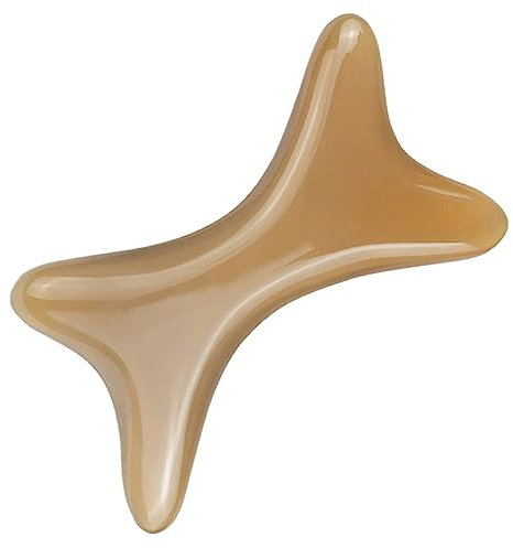 TOVINANNA Natürliche Horn Guasha Platte Gesichts Und Körpermassageboard Knochenform Glatt Hautfreundlich Für Gesicht Nacken Rücken Langlebig Abschrottplatte