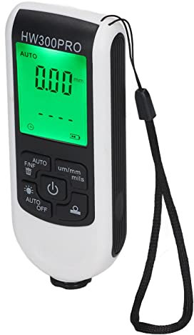 Mesureur d'épaisseur de peinture numérique ABS portable avec arrêt automatique, outil de mesure non destructif pour métal, acier, aluminium, automobile (0-2000 μm) (Blanc)