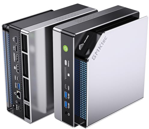 GMKtec EVO-X2 AI Mini-PC AMD Ryzen AI Max+ 395 (bis zu 5,1GHz) Mini Gaming PC, 64GB LPDDR5X 8000MHz (8GB*8), 1TB PCIe 4.0 SSD, 8K-Display für Vier Bildschirme, WiFi 7 & USB4, SD-Kartenleser 4.0